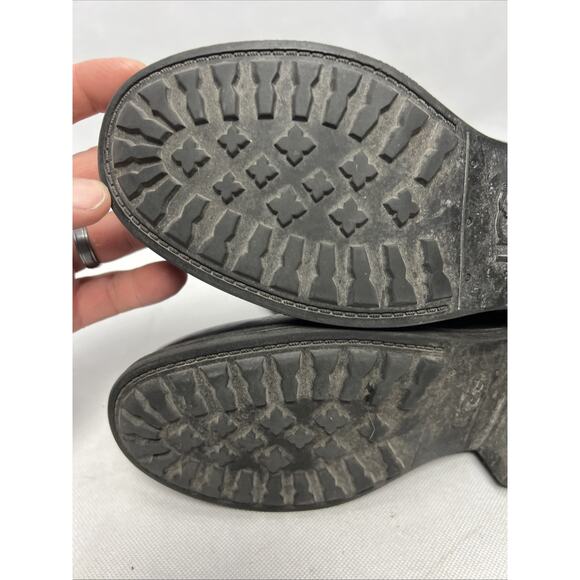 Ugg Riding Boots Black Leather Tall Riding Seldom 1006038 Women’s Size 7 - Picture 8 of 9